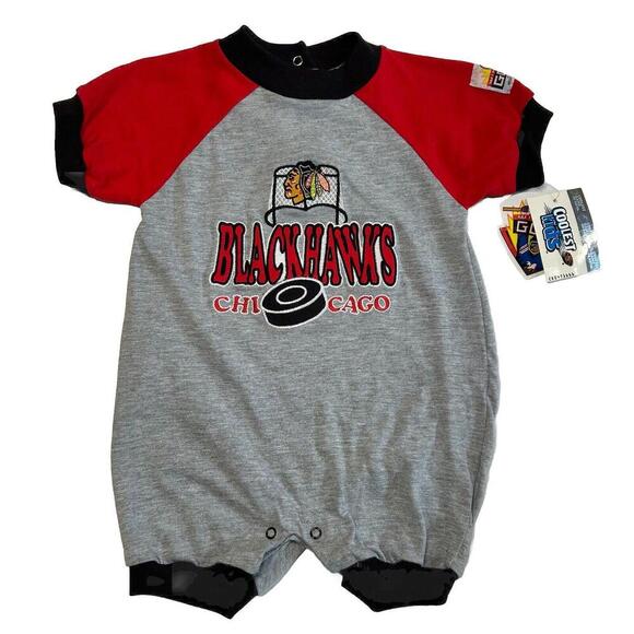 Chicago Blackhawks Infant Outfit 12 Months NHL Baby Romper Cotton Bodysuit NWT - Picture 1 of 9